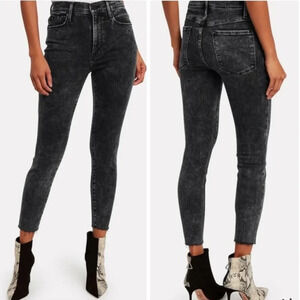 FRAME Ali High Rise Cigarette Jeans in Rockstar, Raw Hem, Stretch, Sz 32, EUC!